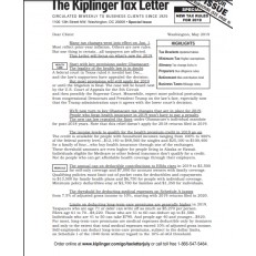 Kiplinger Tax Letter Kiplinger Tax Letter