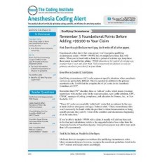Anesthesia & Pain Management Coding Alert