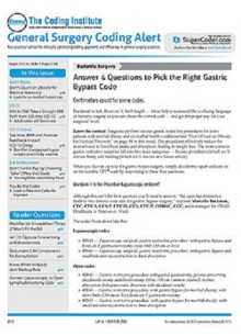 General Surgery Coding Alert General Surgery Coding Alert