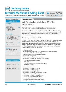 Internal Medicine Coding Alert