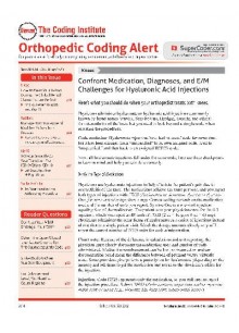 Orthopedic Coding Alert