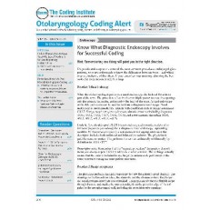 Otolaryngology Coding Alert Otolaryngology Coding Alert