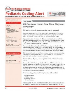 Pediatric Coding Alert