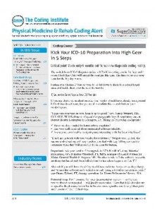 Physical Medicine & Rehab Coding Alert