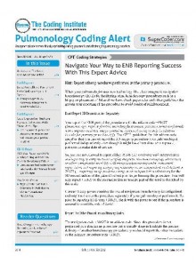 Pulmonology Coding Alert