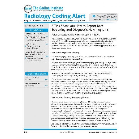 Radiology Coding Alert