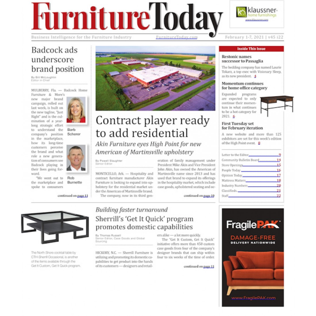 Furniture Today Magazine Subscriber Services