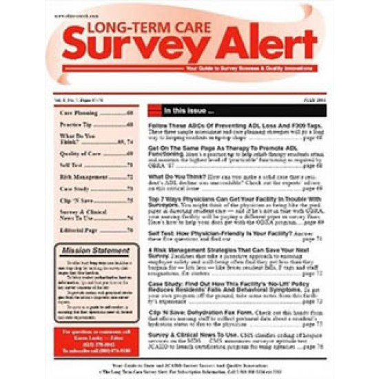 Long-Term Care Survey Alert Magazine Subscriber Services