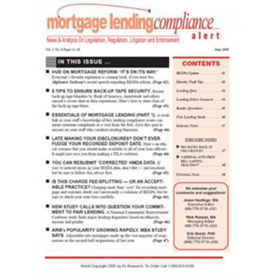 Mortgage Lending Compliance Alert