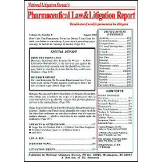 Pharaceutical Law & Litigation Report